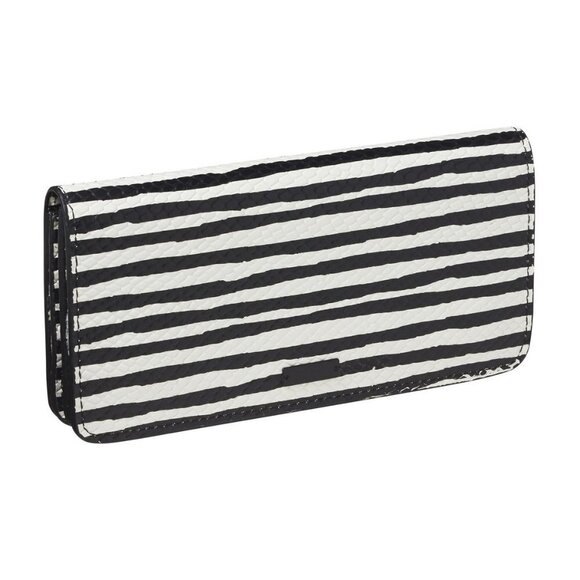NWT Scotch & Soda black & white striped snakeskin-like leather wallet - Picture 1 of 10